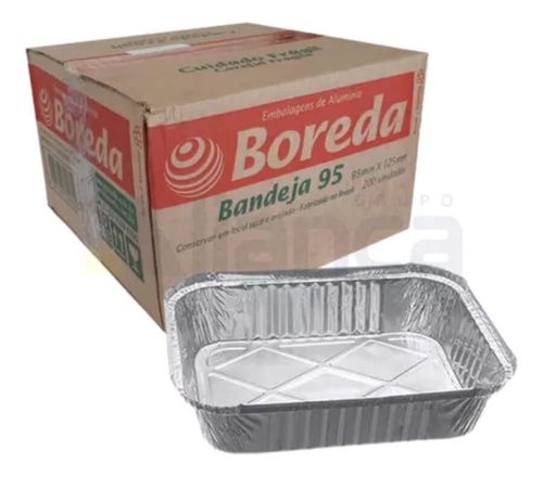 Emb. Retang. De Aluminio 220 Ml Cx C/ 200 Un (B95) Boreda