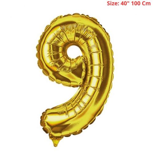 Balao Metalizado 40pol 100cm Numero Dourado