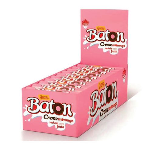 Baton Recheado Morango 30x16gr Garoto