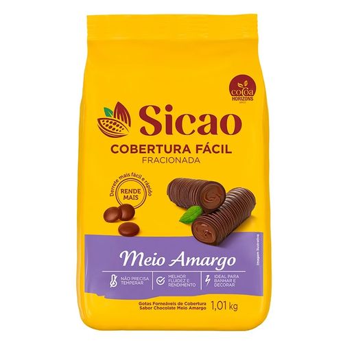 Cobertura Facil Meio Amargo Gotas 1,01 Kg Sicao