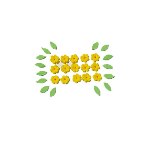 Biscuit Comestivel Flor Do Campo M Amarela C/ 15 Flores E 15 Folhas (004) Jady