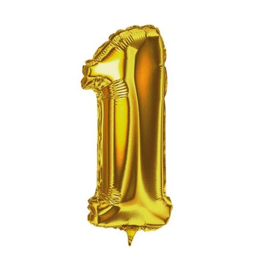 Balao Numero Metalizado 76cm Dourado