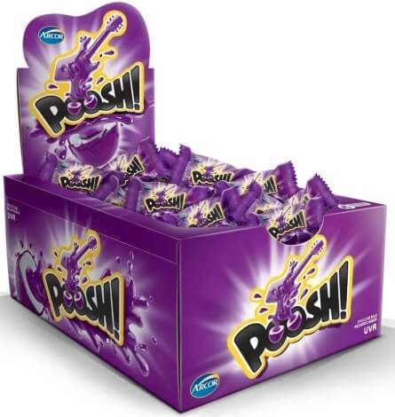 Chiclete Poosh Uva C/ 40 Un Arcor