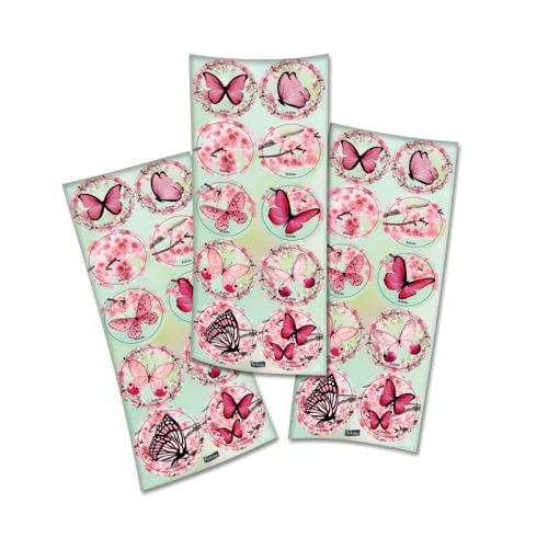 Adesivo Redondo Jardim Das Borboletas C/ 30 Un Festcolor