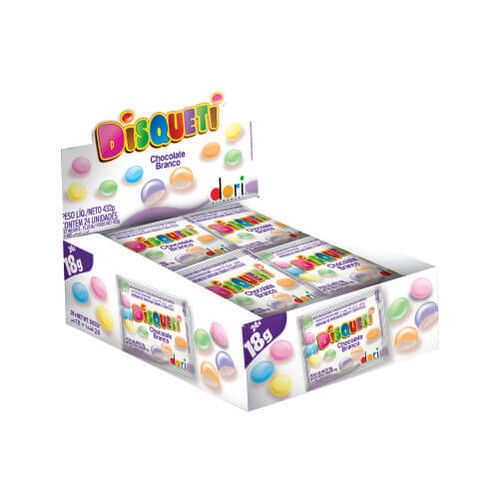 Disqueti Chocolate Branco C/ 24x18 Gr Dori