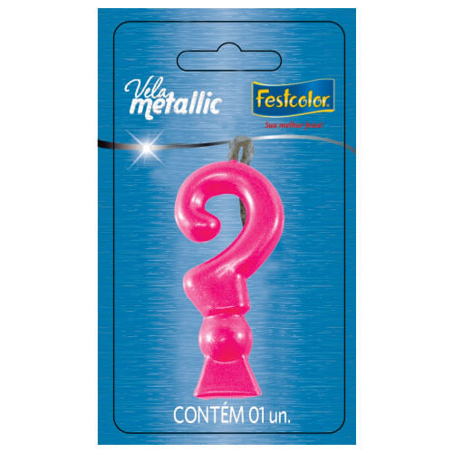 Vela Aniversário Metalizada Rosa Festcolor