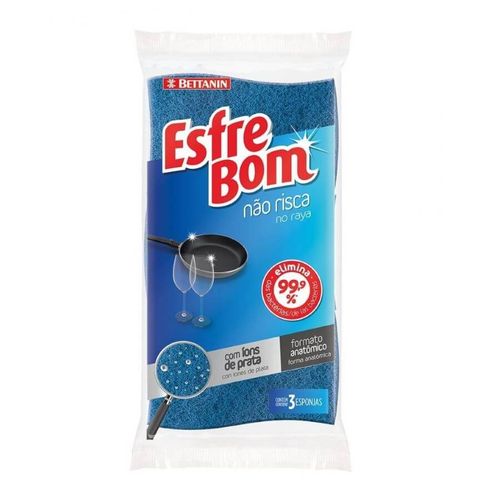Esponja Multiuso Não Risca C/ 3 Un (4563) Bettanin