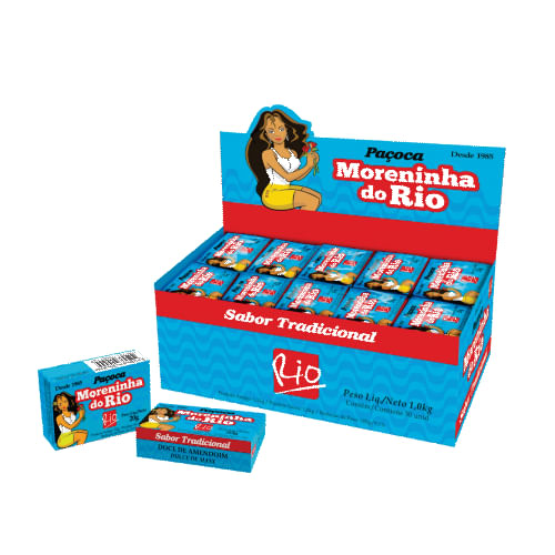 Paçoca Quadrada Emb Cx Display 1,01 Kg C/ 50 Un Moreninha Do Rio