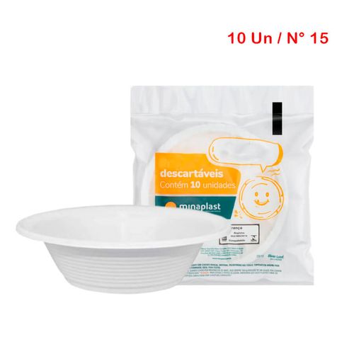 Cumbuca Descartável Branca Nº 15 C/ 10 Un Minaplast