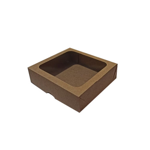 Caixa Quadrada 14x14 Kraft Visor Pct C/ 10 Un Crystal For