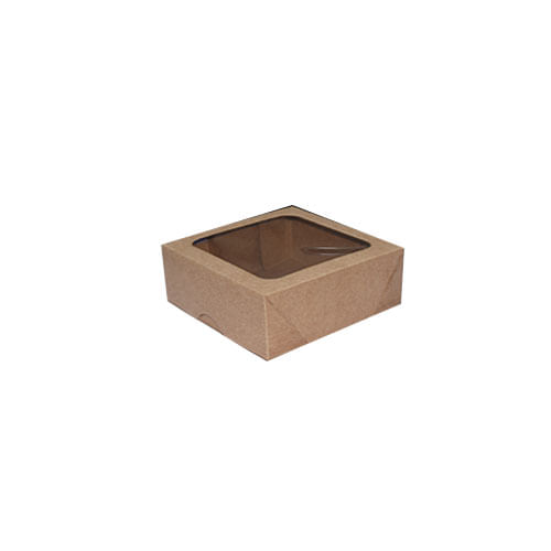 Caixa Quadrada 10x10 Kraft Visor Pct C/ 10 Un Crystal For