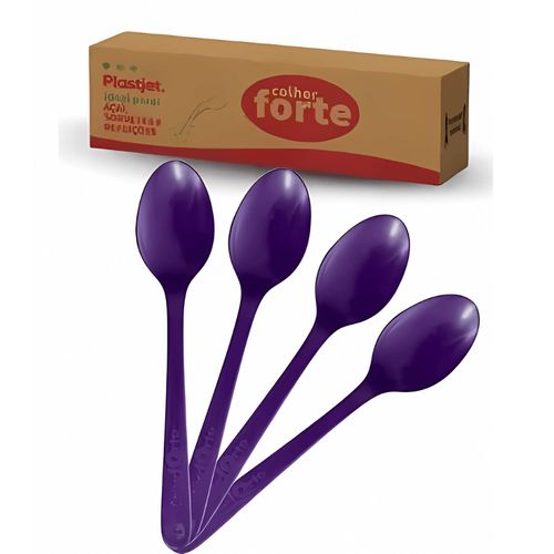 Colher Longa 16 Cm Premium Açai Cx C/ 500 Un Plastjet