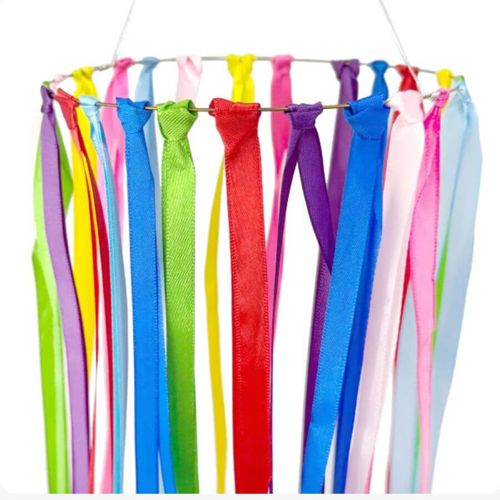 Enfeite Cetim 24 Fitas 53 Cm Colorido