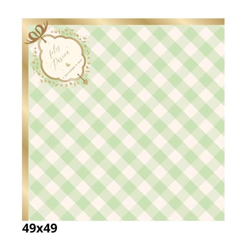 Envelope Ovo 49x49 Quinn Lilas/Verde Ouro Cromus
