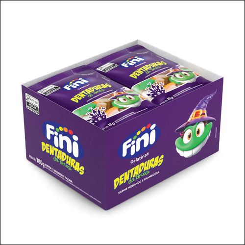 Bala Halloween Dentaduras Da Bruxa 12x15gr Fini