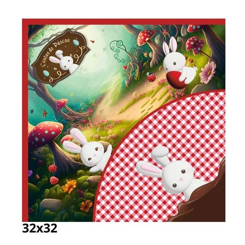 Envelope Ovo 32x32 Contos De Pascoa Vermelho/Turquesa Cromus