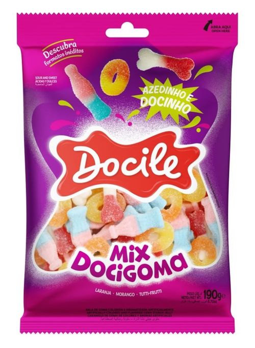 Bala De Goma Mix Azed/Doce 190 Gr Docile