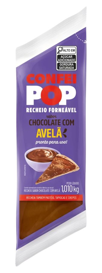 Recheio Forneável Chocolate C/ Avelã Confeipop Bag 1,01 Kg Harald