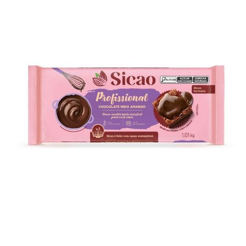 Chocolate Profissional Meio Amargo 1,01 Kg Sicao