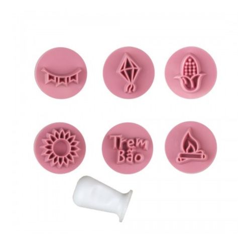 Kit Carimbo Juninos Rosa Bebe 2 Cm Bluestar