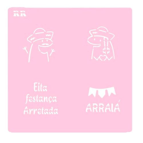 Stencil Pão De Mel/Macarrons Festa Junina 1 Rr Cortadores