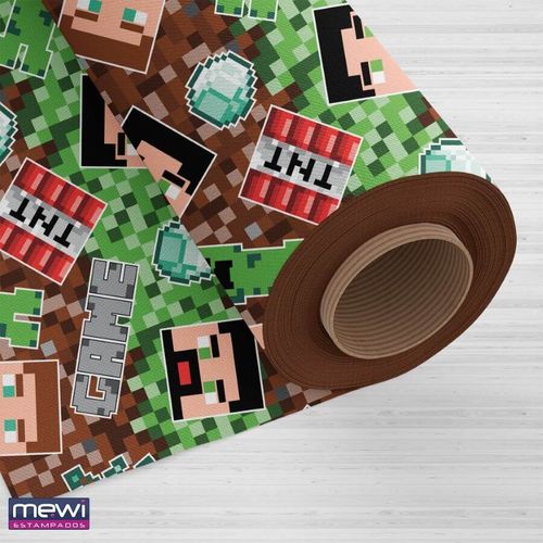 Tnt Estampado Mundo Pixel Branco 1 Mt