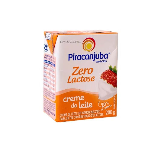 Creme De Leite Zero Lactose 200 Gr Piracanjuba