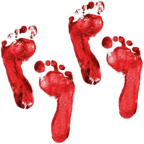 Adesivo Pegadas Sangue Halloween C/ 2 Un Regina