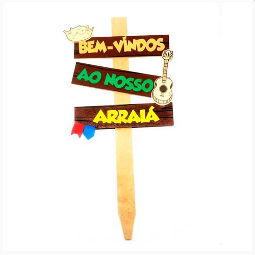 Placa Jardim Festa Junina Bem Vindos Grintoy