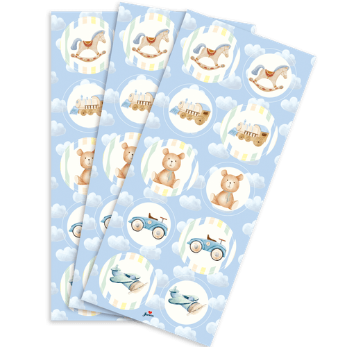 Adesivo Redondo Brinquedo Toys C/ 30 Un Junco