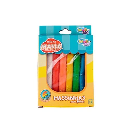 Massa Modelar Glitter 6 Cores (Wb6147) Wellmix