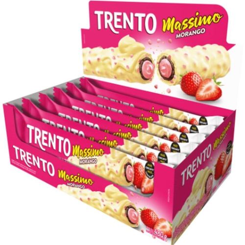Wafer Trento Massimo Morango 480 Gr (16un X 30gr) Peccin