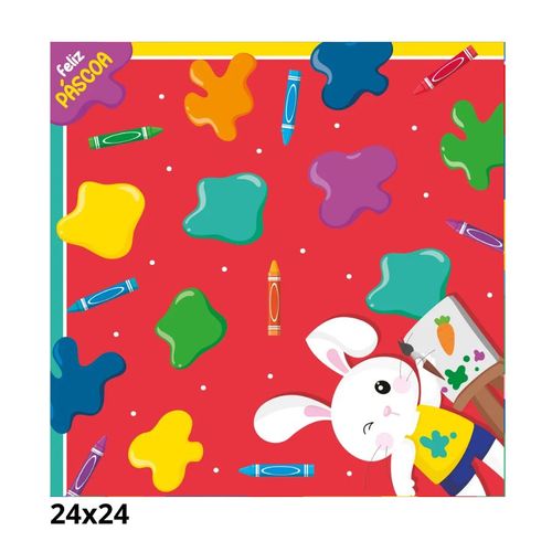 Envelope Ovo 24x24cm Pintura Azul/Vermelho Cromus