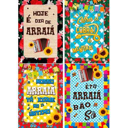 Cartaz Decorativo Arraia C/ 4 Un Regina