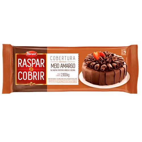 Chocolate Raspar E Cobrir Meio Amargo 2,1  Kg Harald