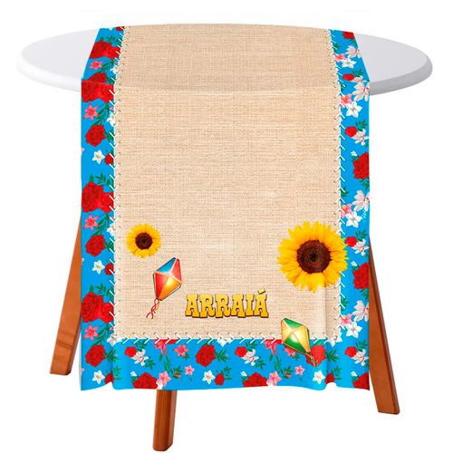 Trilho Mesa Tecido Arraia 40x200cm Regina