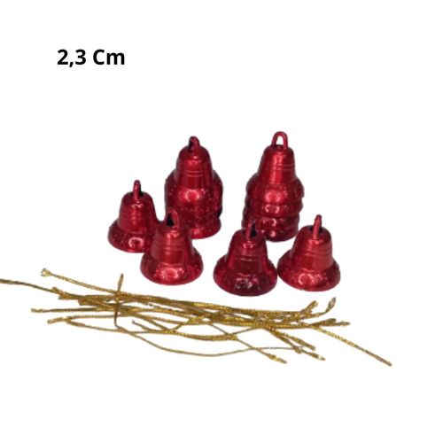 Enfeite Natal Sino 2,3cm Vermelho 12un (67437001) Florarte