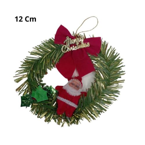 Enfeite Natal Guirlanda Papai Noel 12cm Dourado (66635002) Florarte