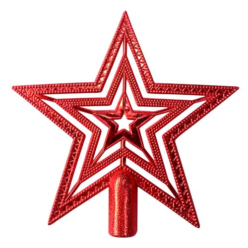 Enfeite Natal Ponta Estrela 14,5cm Vermelha (66634002) Florarte