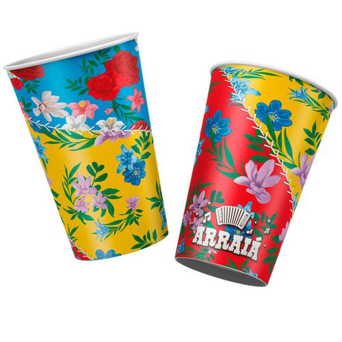 Copo Papel 180 Ml Arraia C/ 12 Un Regina