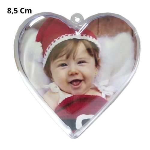 Enfeite Natal Coraçao Foto 8,5cm Transparente (79561001) Florarte