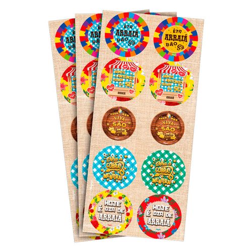 Adesivo Redondo Arraia C/30 Un Regina