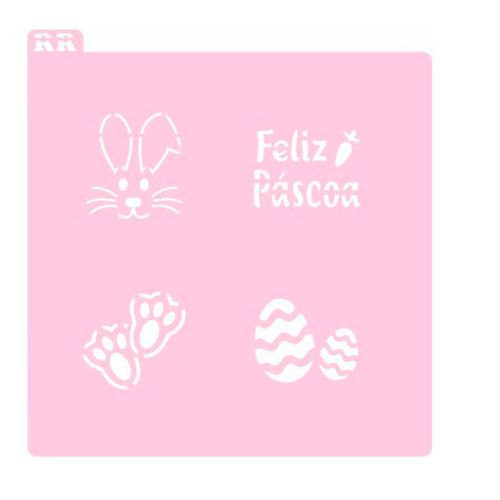 Stencil Pão De Mel/Macarrons Pascoa 1 Rr Cortadores