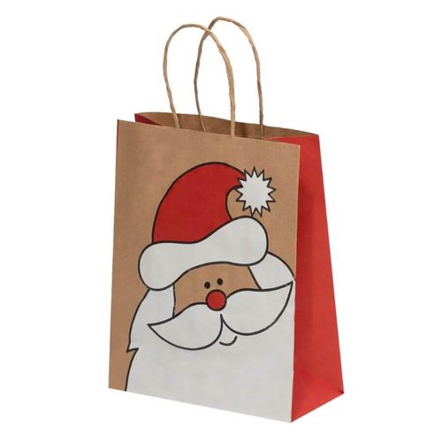 Sacola Kraft Papai Noel 10un Lc Embalagens