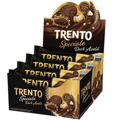 Wafer Trento Speciale Avelã Dark 312gr (12un X 26gr) Peccin