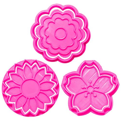 Kit Cortador / Carimbo Flores 1 3d Rr Cortadores