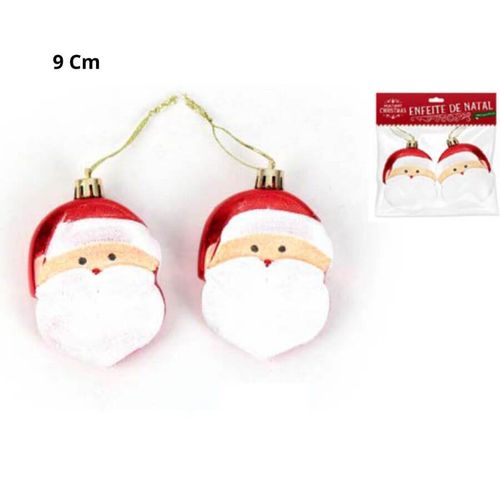Enfeite Natal Papai Noel 9cm Vermelho 2un (77626001) Florarte
