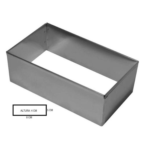 Aro Cortador Retangular 8x5x4 Cm Rr Cortadores