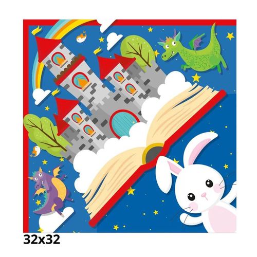 Envelope Ovo 32x32 Castelo Azul/Rosa/Vermelho Cromus