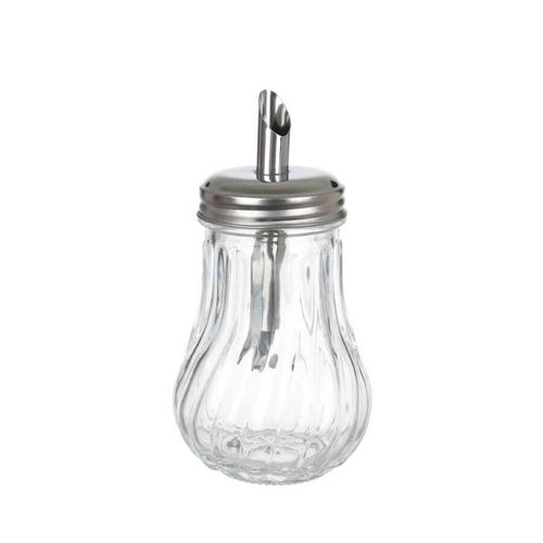 Acucareiro Vidro 210ml 14,5x7,2cm C/Dosador Inox (Transparente) (Florarte) Vol. 6